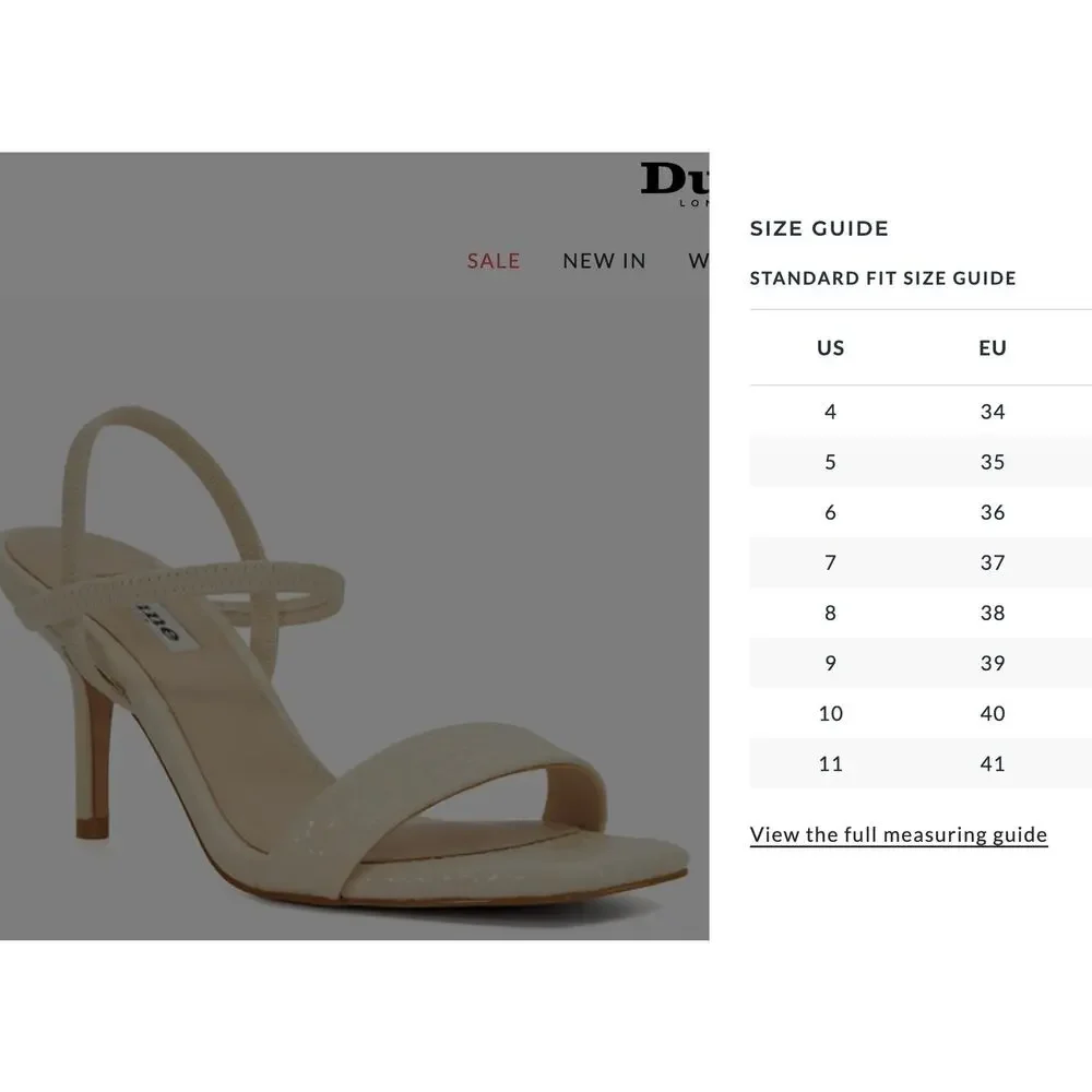 Dune London Methodical Ankle Strap Sandal 40 US 10 Ecru Neutral Reptile Heels